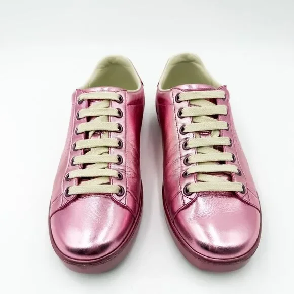 Gucci Ace GG Metallic Pink Sneakers Trainers EU 37 US 7